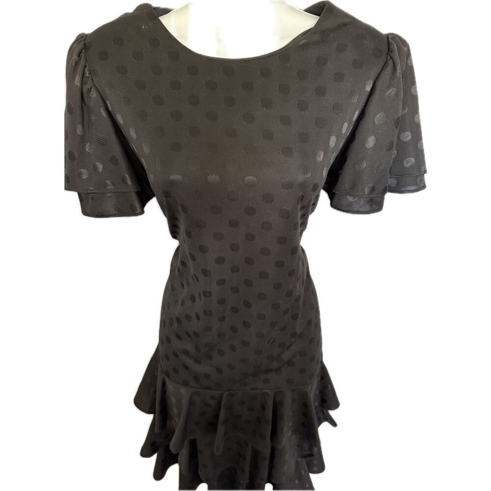 TF American Vintage 80’s Polka Dot Flapper Drop Waist Dress USA Size 12 - Picture 2 of 7